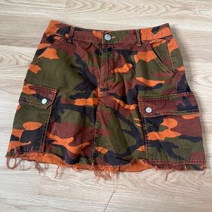 Urban outfitters orange Camo skirt